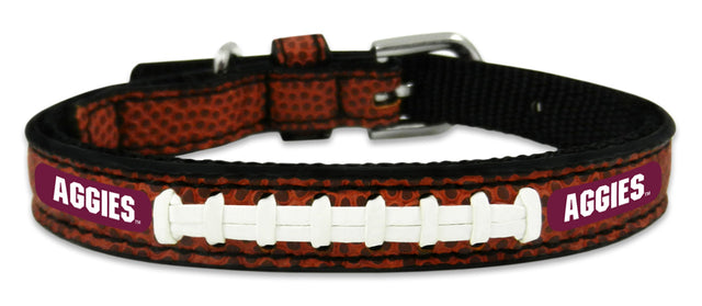 Collar para mascotas Texas A&amp;M Aggies de cuero, juguete clásico de tamaño de fútbol