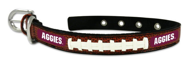 Collar de fútbol americano pequeño de cuero clásico de los Texas A&amp;M Aggies