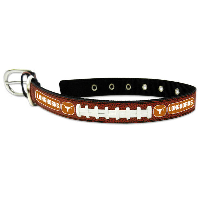 Collar de cuero para mascotas Texas Longhorns, estilo clásico de fútbol, ​​tamaño mediano, CO