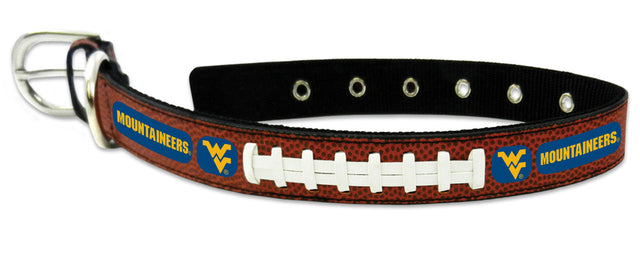 Cuello de fútbol grande de cuero clásico de los West Virginia Mountaineers