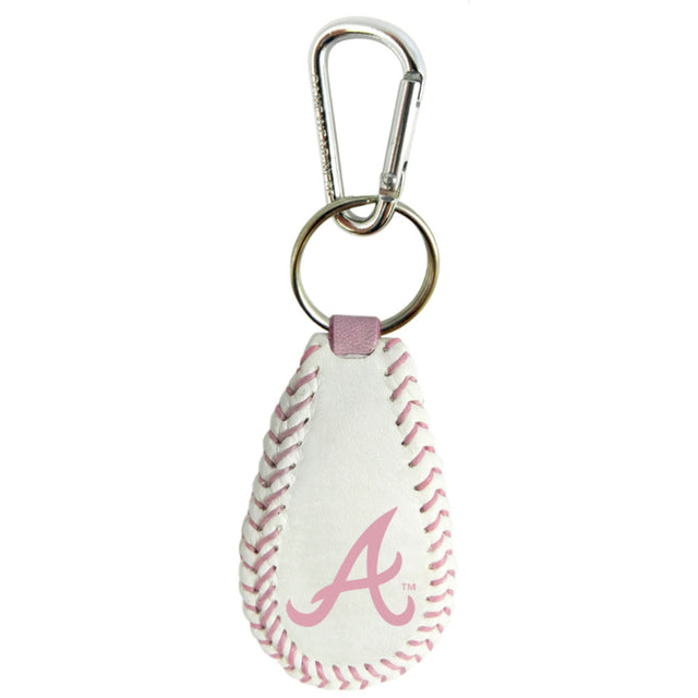 Llavero de béisbol de los Bravos de Atlanta, color rosa CO