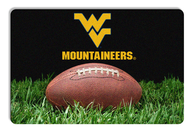 Alfombrilla clásica para cuenco de fútbol para mascotas de West Virginia Mountaineers, talla L