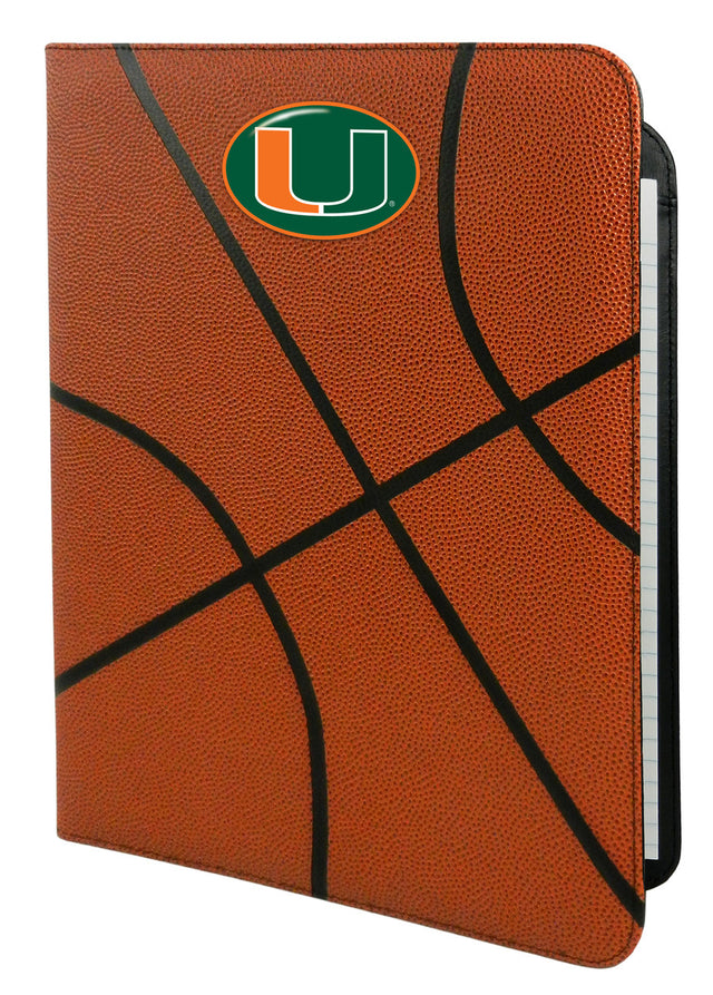 Portafolio de baloncesto clásico de los Miami Hurricanes: 8,5 x 11 pulgadas