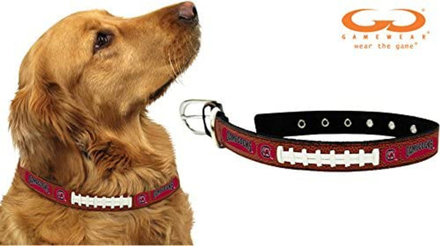 Collar para mascotas de South Carolina Gamecocks, clásico, de cuero, tamaño pequeño