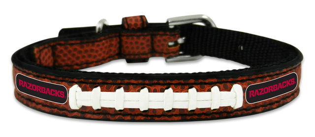 Collar de fútbol de juguete clásico de cuero de los Arkansas Razorbacks