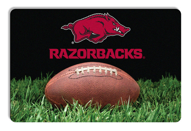 Alfombrilla clásica para cuenco de fútbol para mascotas de Arkansas Razorbacks, talla L