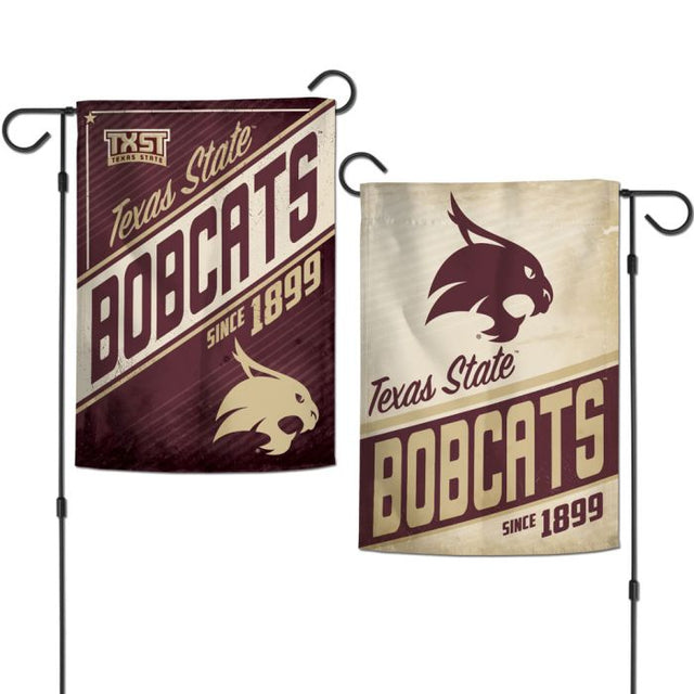 Texas State Bobcats RETRO Garden Flags 2 sided 12.5" x 18"