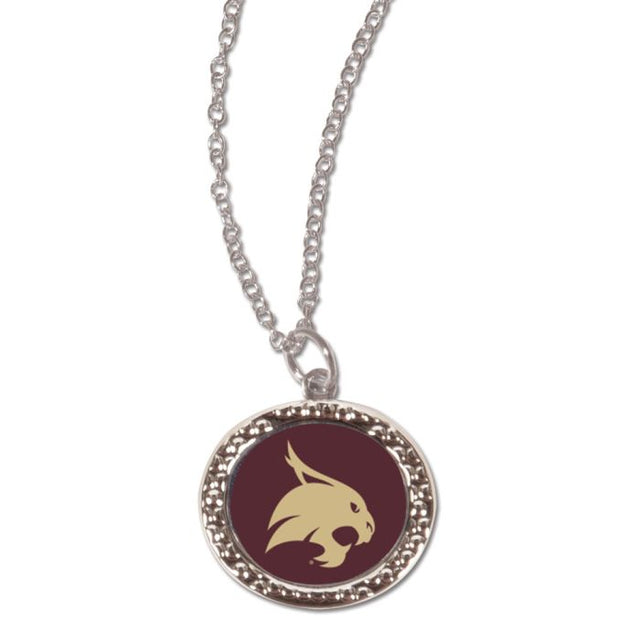 Collar con dije de los Texas State Bobcats y tarjeta de joyería