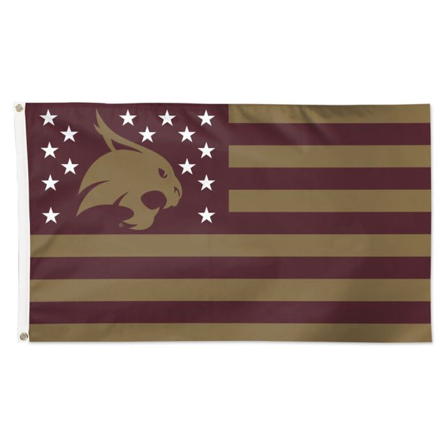 Bandera de lujo de 3' X 5' con estrellas y rayas de los Texas State Bobcats