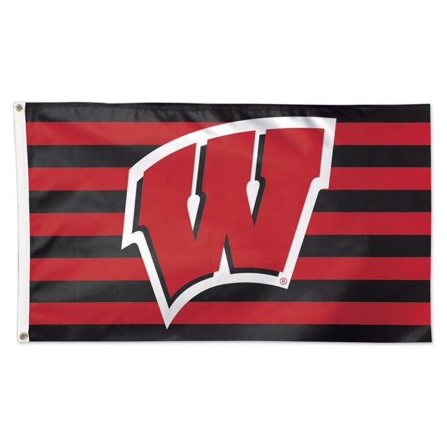 Wisconsin Badgers / Patriotic Americana Stripes Flag - Deluxe 3' X 5'