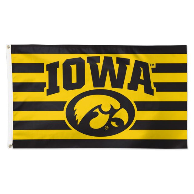 Bandera de rayas de Iowa Hawkeyes - Deluxe 3' X 5'