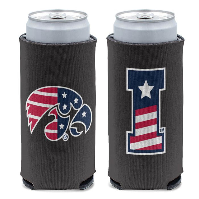 Enfriador de latas delgado de 12 oz PATRIOTIC de Iowa Hawkeyes