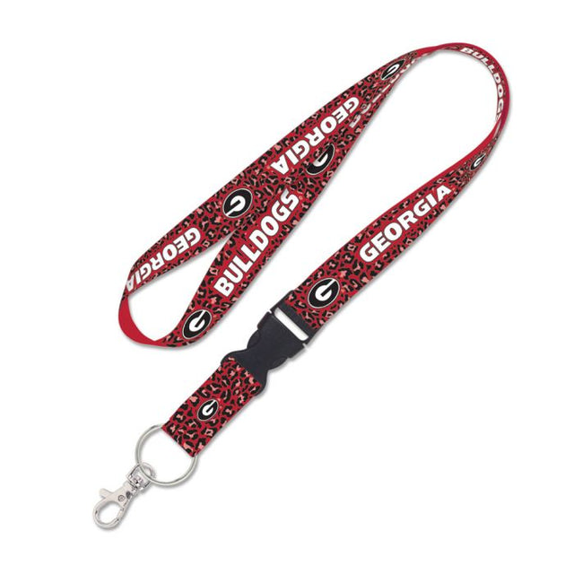 Georgia Bulldogs LEOPARD Lanyard w/detachable buckle 1"