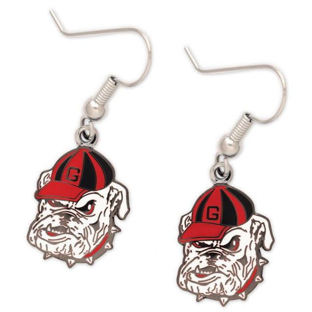 Pendientes de los Georgia Bulldogs con forma de tarjeta de joyería