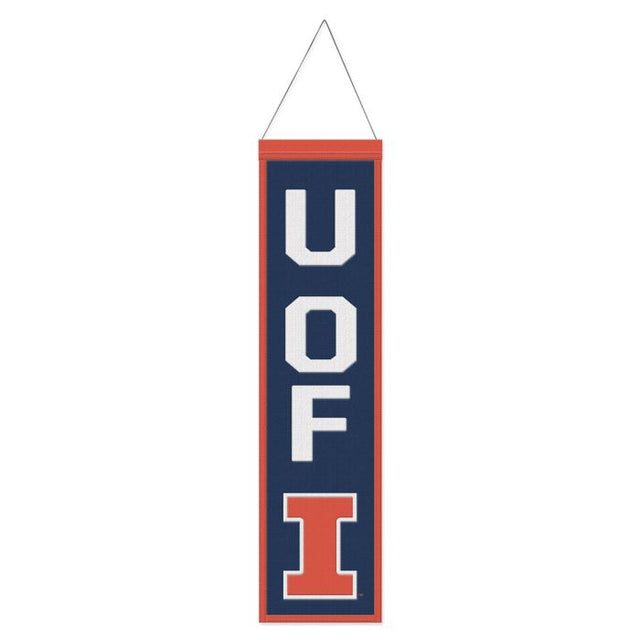 Illinois Fighting Illini SLOGAN Wool Banner 8" x 32"