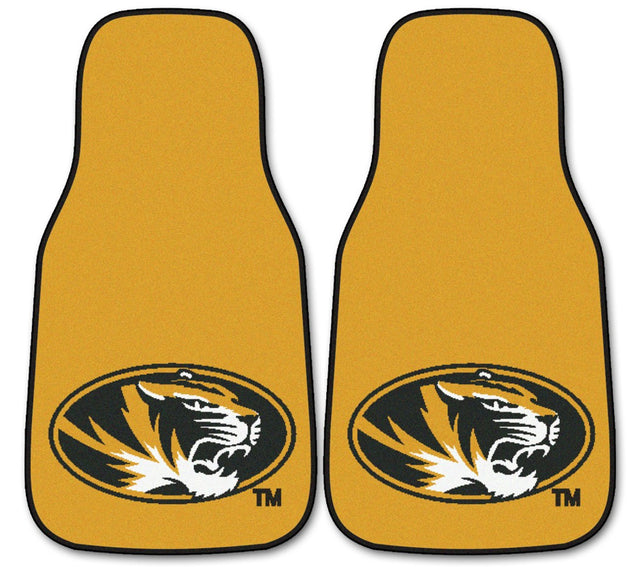 Juego de 2 alfombrillas para coche con estampado de los Missouri Tigers