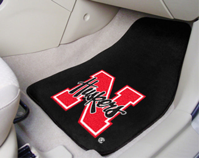 Juego de 2 alfombrillas para coche con estampado de los Nebraska Cornhuskers