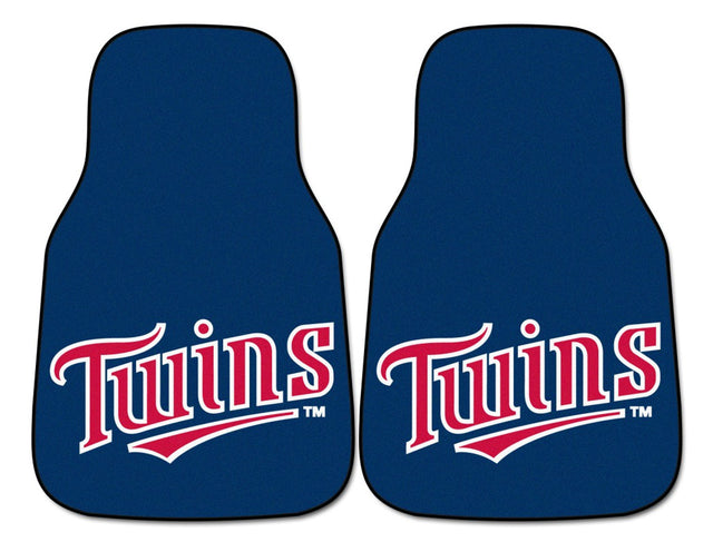 Juego de 2 alfombrillas para coche con estampado de los Minnesota Twins