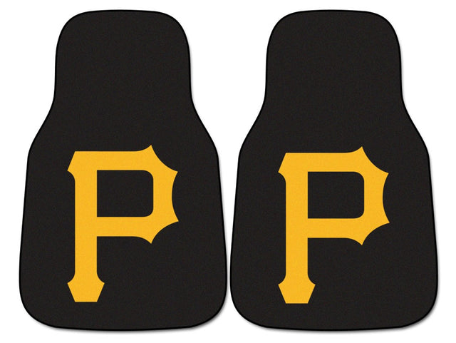 Juego de 2 alfombrillas para coche con estampado de los Piratas de Pittsburgh