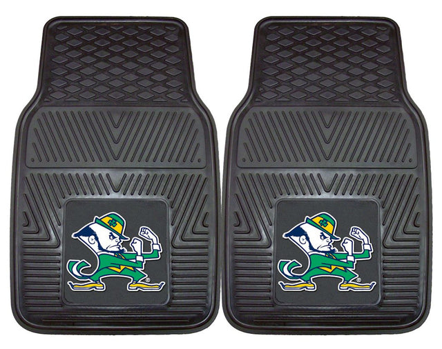 Alfombrillas de vinilo resistentes para coche de dos piezas con el logo de Notre Dame Fighting Irish