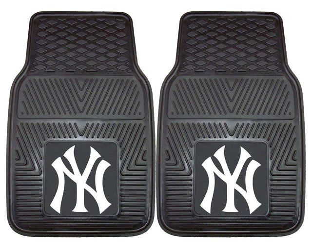 Alfombrillas de vinilo para coche de dos piezas resistentes de los New York Yankees