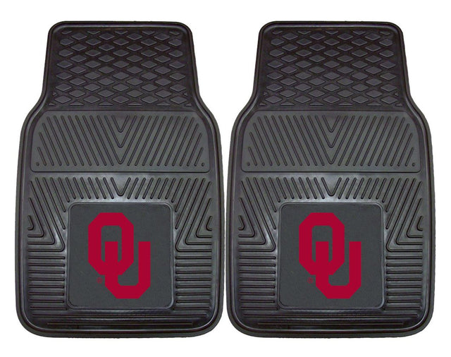 Alfombrillas de vinilo para coche de dos piezas resistentes de Oklahoma Sooners