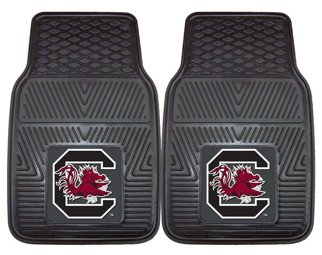 Alfombrillas de vinilo para coche de dos piezas resistentes de South Carolina Gamecocks