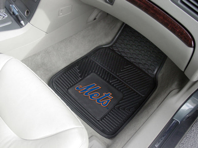 Alfombrillas de vinilo para coche de dos piezas resistentes de los New York Mets