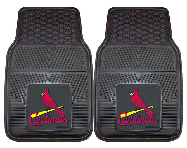 Alfombrillas de vinilo para coche de dos piezas resistentes de los St. Louis Cardinals