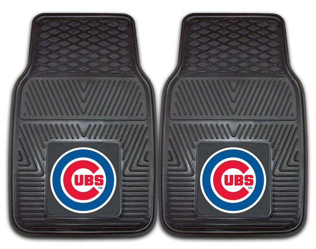 Alfombrillas de vinilo para coche de dos piezas resistentes de los Chicago Cubs