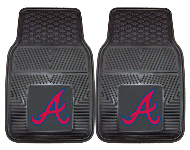 Alfombrillas de vinilo para coche de 2 piezas resistentes de los Atlanta Braves