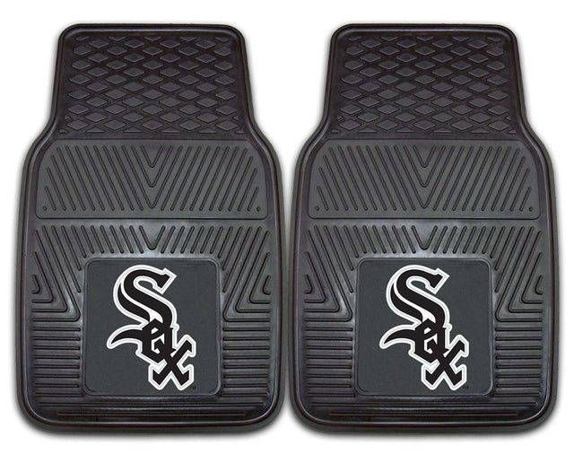 Alfombrillas de vinilo para coche de dos piezas resistentes de los Chicago White Sox