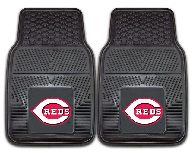 Alfombrillas de vinilo para coche de dos piezas resistentes de los Cincinnati Reds