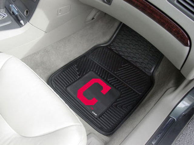 Alfombrillas de vinilo resistentes para coche de 2 piezas de los Cleveland Indians