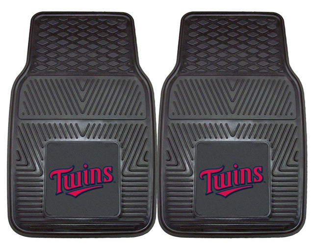 Alfombrillas de vinilo resistentes de 2 piezas para coche de Minnesota Twins