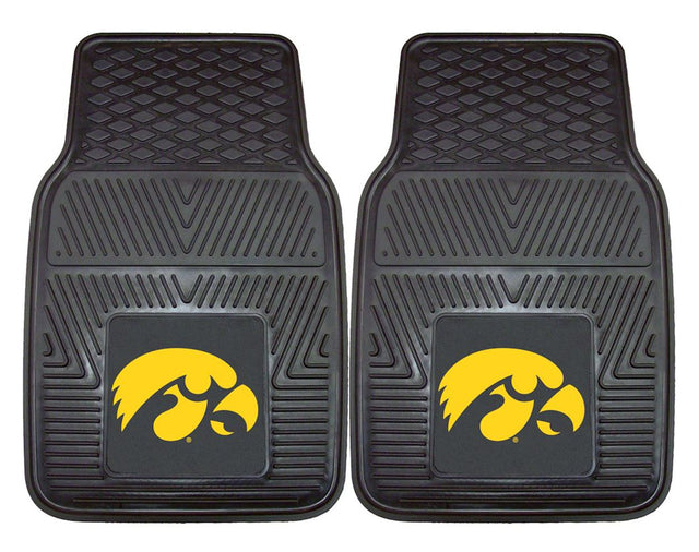 Alfombrillas de vinilo para coche de dos piezas resistentes de Iowa Hawkeyes