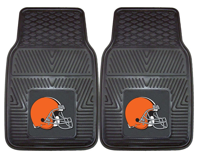 Alfombrillas de vinilo resistentes para coche de los Cleveland Browns, de dos piezas