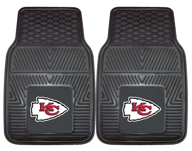 Alfombrillas de vinilo resistentes para coche de 2 piezas de los Kansas City Chiefs