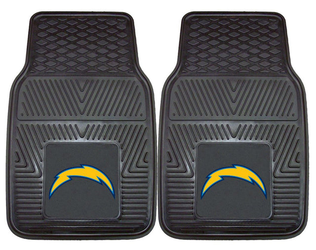 Alfombrillas de vinilo resistentes para coche de Los Angeles Chargers, de 2 piezas