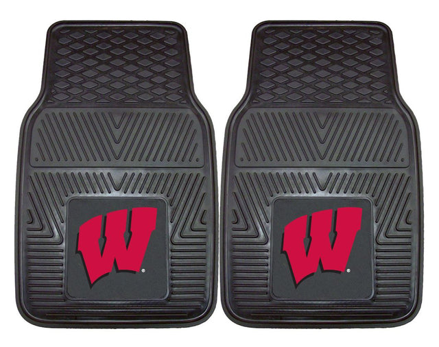 Alfombrillas de vinilo para coche de dos piezas resistentes de Wisconsin Badgers