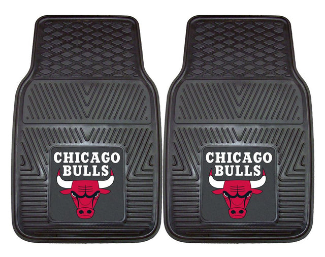 Alfombrillas de vinilo resistentes de 2 piezas para coche de los Chicago Bulls