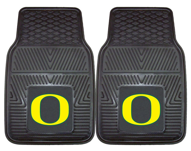 Alfombrillas de vinilo resistentes para coche de Oregon Ducks, dos piezas