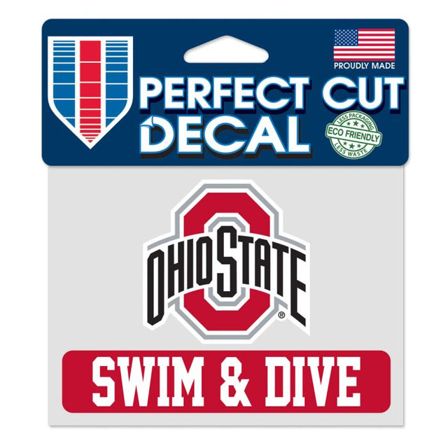 Calcomanía de color de corte perfecto SWIM &amp; DIVE de Ohio State Buckeyes de 4,5" x 5,75"