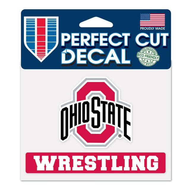 Calcomanía de color de corte perfecto de lucha libre de Ohio State Buckeyes de 4,5" x 5,75"