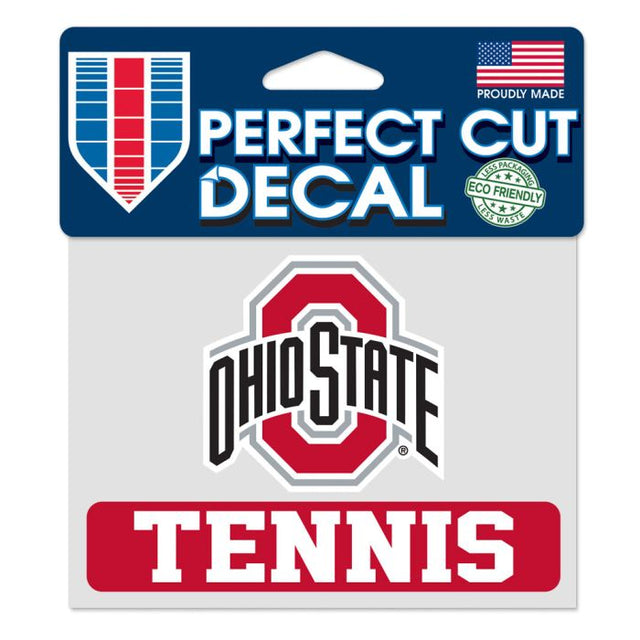 Calcomanía de tenis de Ohio State Buckeyes con corte perfecto en color, 4,5" x 5,75"