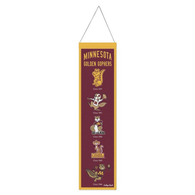 Bandera de lana EVOLUTION de Minnesota Golden Gophers/College Vault de 8" x 32"