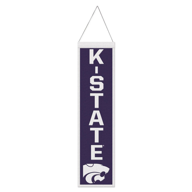 Pancarta de lana de los Kansas State Wildcats de 8 x 32 pulgadas con diseño de eslogan tradicional