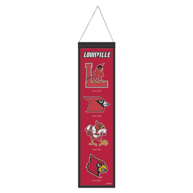 Bandera de lana EVOLUTION de los Louisville Cardinals/College Vault de 8" x 32"