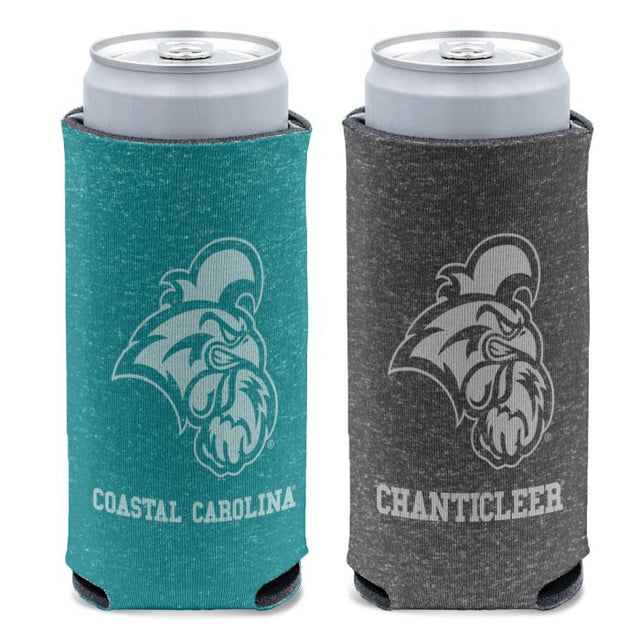 Enfriador de latas delgado de 12 oz con diseño jaspeado de Coastal Carolina Chanticleers