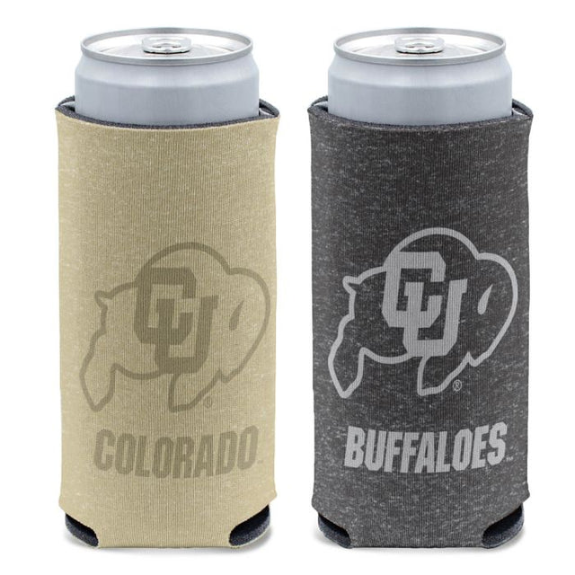 Enfriador de latas delgadas de 12 oz con diseño jaspeado de Colorado Buffaloes